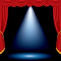 Blue spot on red stage Royalty Free Stock Photo