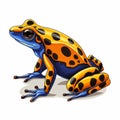 Exotic Realism: Orange Cartoon Frog With Blue Spots Royalty Free Stock Photo