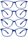 Blue spotted glasses isolated on white