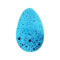 Blue spotted watercolor egg
