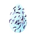 Blue spotted watercolor egg