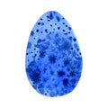 Blue spotted watercolor egg