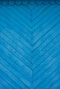 Blue spotty painted wood plank background. Angle close-up view Royalty Free Stock Photo