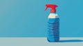 Blue Spray Bottle against Pastel Background: Clean, Simple, Modern Royalty Free Stock Photo