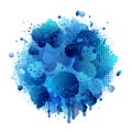 Blue spray paint with abstract splatter color background. Royalty Free Stock Photo