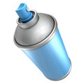 Blue spray paint can on white background Royalty Free Stock Photo