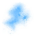 Blue spray paint on white background Royalty Free Stock Photo