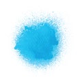 Blue spray paint on white background