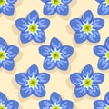 Blue spring fashion flowers repeat pattern