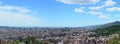 A blue spring sky over Spanish Barcelona. Royalty Free Stock Photo