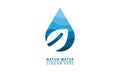 blue spring waves and leaves logo icon