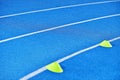 Blue sprint track Royalty Free Stock Photo