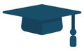 Blue Square Academic or Graduate Cap with Tassel