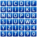 Blue Square Alphabet Buttons