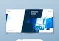 Blue Square Brochure Cover Template Layout Design. Corporate Business Horizontal Brochure, Annual Report, Catalog Royalty Free Stock Photo