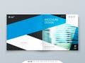 Blue Square Brochure Cover Template Layout Design. Corporate Business Horizontal Brochure, Annual Report, Catalog Royalty Free Stock Photo