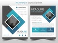 Blue square business Brochure Leaflet Flyer annual report template design, book cover layout design, abstract presentation Royalty Free Stock Photo