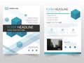 Blue square business Brochure Leaflet Flyer annual report template design, book cover layout design, business presentation