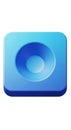 Blue square button icon featuring a gradient from light to deep blue. The center has a Royalty Free Stock Photo