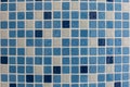 Blue square ceramic tiles in the pool or bathroom pattern texture background Royalty Free Stock Photo