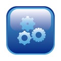 blue square frame with pinions set icon Royalty Free Stock Photo