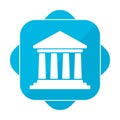 Blue square icon bank Royalty Free Stock Photo