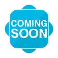 Blue square icon coming soon Royalty Free Stock Photo