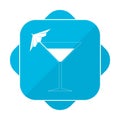 Blue square icon martini glass