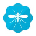 Blue square icon mosquito