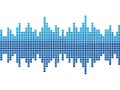 Blue Square Pixel Art Equalizer Wave Isolated On The White Background Royalty Free Stock Photo