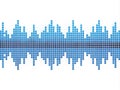 Blue Square Pixel Art Equalizer Wave Isolated On The White Background Royalty Free Stock Photo