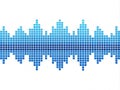Blue Square Pixel Art Equalizer Wave Isolated On The White Background Royalty Free Stock Photo
