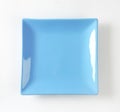 Blue square plate Royalty Free Stock Photo