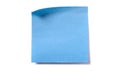 Blue square sticky post note isolated on white background Royalty Free Stock Photo