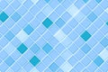 Blue square tile seamless pattern. Swimming pool floor background. Bathroom or toilet ceramic wall texture. Interior or