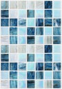 Blue square tiles with various effects marble Royalty Free Stock Photo