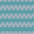 Blue squares zig zag seamless vector pattern on teal