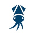 blue squid logo design sea life vector illustrations Royalty Free Stock Photo