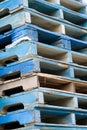 Blue Stacked skids Royalty Free Stock Photo