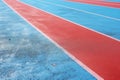 Blue Stadium Coverage Texture, Treadmill Textured Background, Jogging Field Pattern, Rubber Crumb Track Royalty Free Stock Photo