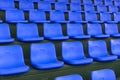 Blue stadium seats Royalty Free Stock Photo