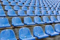 Blue stadium seats with numbering Royalty Free Stock Photo