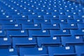 Blue stadium seats (selective focus) Royalty Free Stock Photo