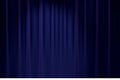 Blue stage backdrop curtain classic theater background 3D render Royalty Free Stock Photo