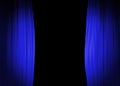 Blue stage curtain background Royalty Free Stock Photo