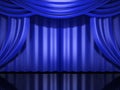 Blue stage drapes