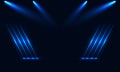 Blue stage lights on a dark background illustration Royalty Free Stock Photo