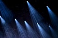 Blue stage lights Royalty Free Stock Photo
