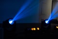 Blue stage spotlights, concert lights Royalty Free Stock Photo