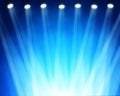 Blue stage spotlights Royalty Free Stock Photo